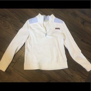 Vineyard Vines White Quarter Zip.